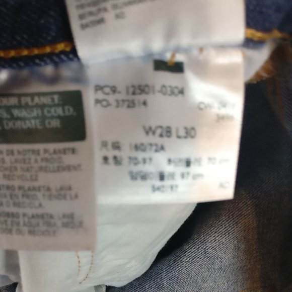 Levi 501Premium Original Fit Straight Leg Jean Button Fly HighRise 28,100%Cotton - Picture 13 of 14